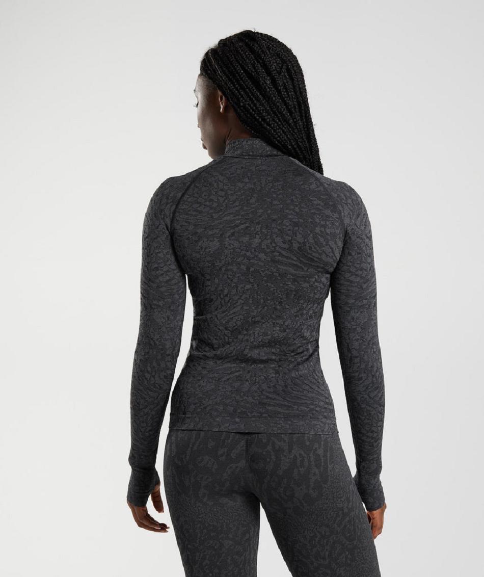 Gymshark Adapt Animal Zip Through Ženske Accessories Crne | HR 3794SGL